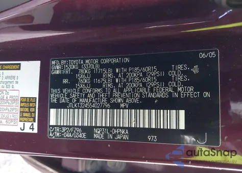 2005 Scion Xb из США, поврежденный, VIN JTLKT324554027796